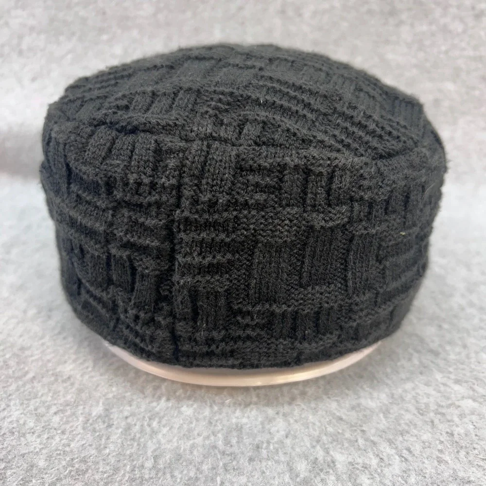 Basket Weave Knit Mens Black Adidas Originals Cadet Cap Trefoil Logo OSFM